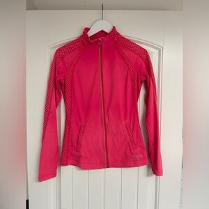 Women's Pink Textured Zip Up Athletic Jacket Lorna Jane
